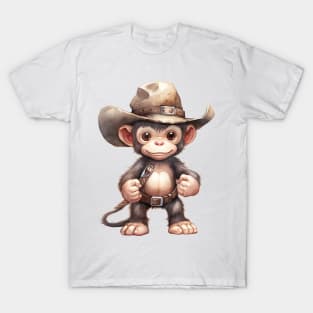 Chimpanzee Wearing a Cowboy Hat T-Shirt